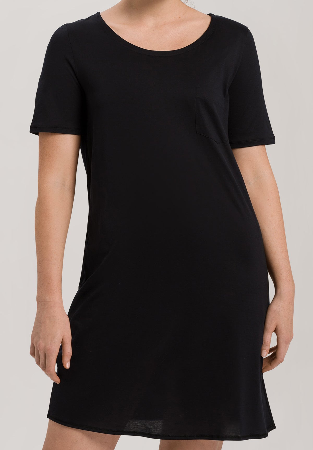 Cotton Deluxe Round Neck Cotton Nightgown | Black 77953-019