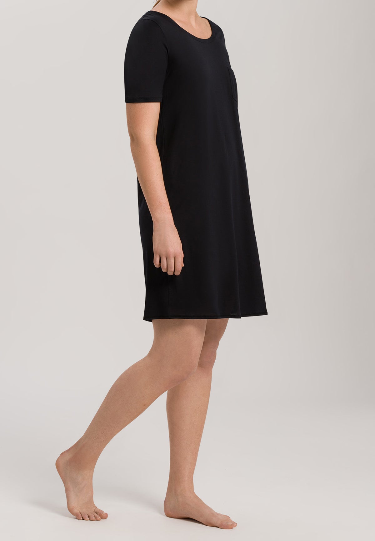 Cotton Deluxe Round Neck Cotton Nightgown | Black 77953-019
