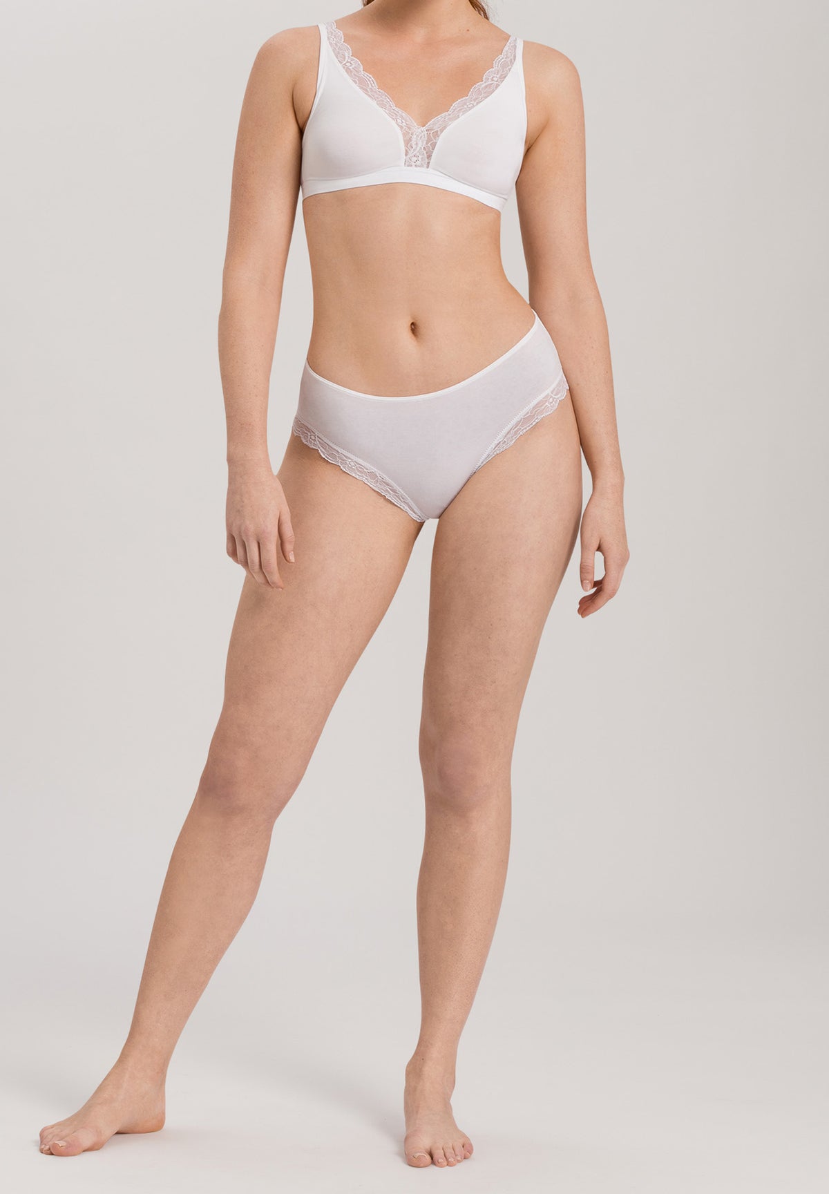 Cotton Lace Cotton High Cut Brief | White 72437-101