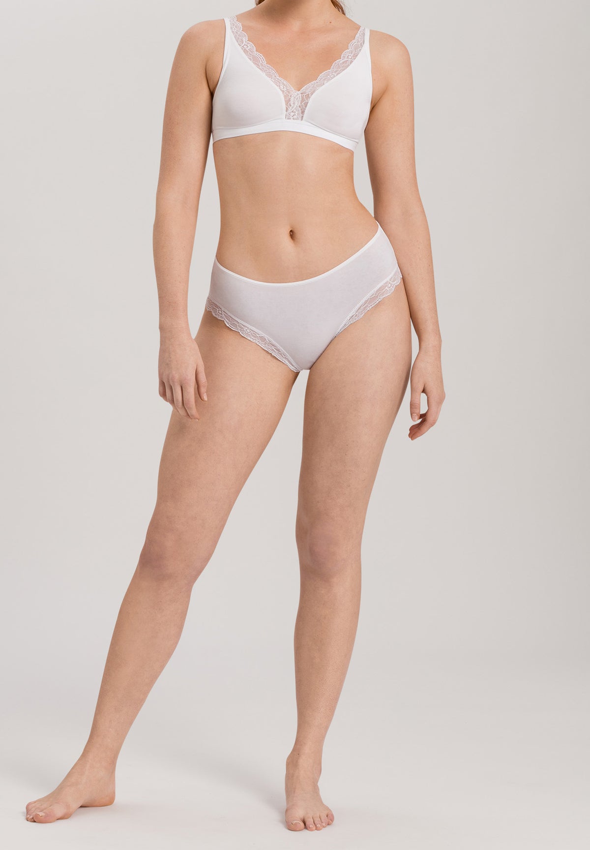 Cotton Lace Lace Trim Soft Cup Bra | White 72431-101