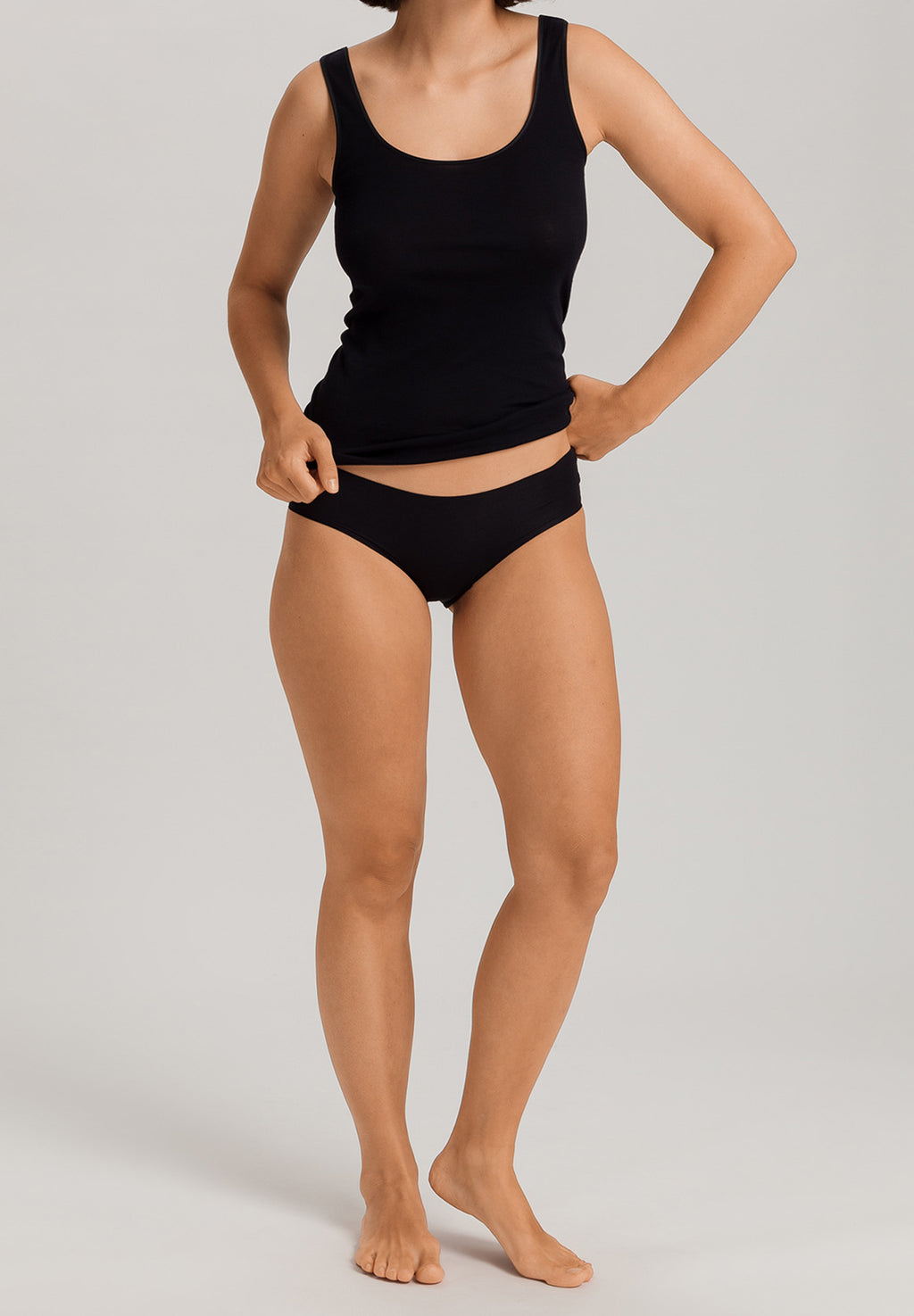 Invisible Cotton Cotton Blend High Cut Brief | Black 71243-019
