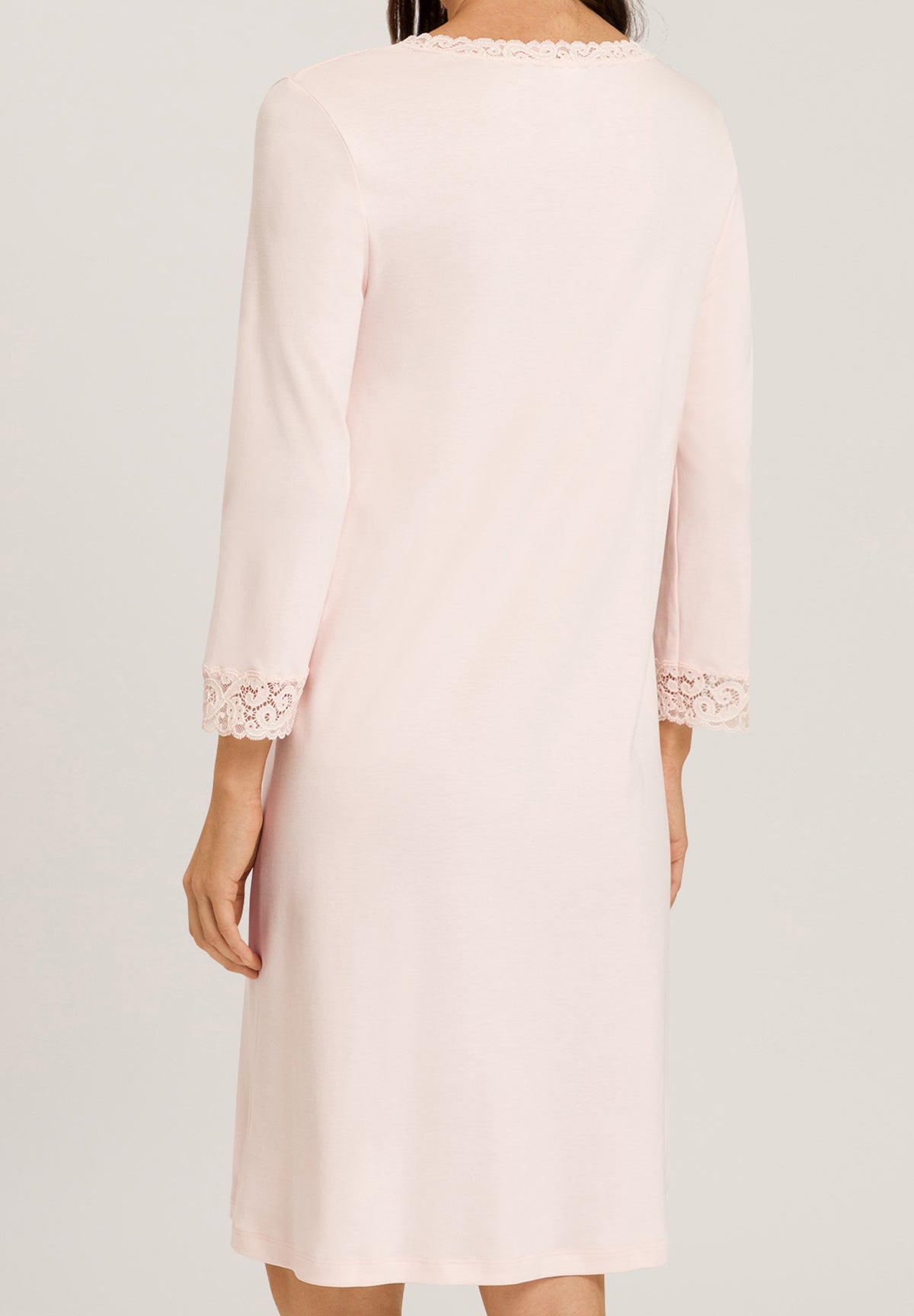 Moments Lace Trim Cotton Nightgown | Crystal Pink 77162-1334