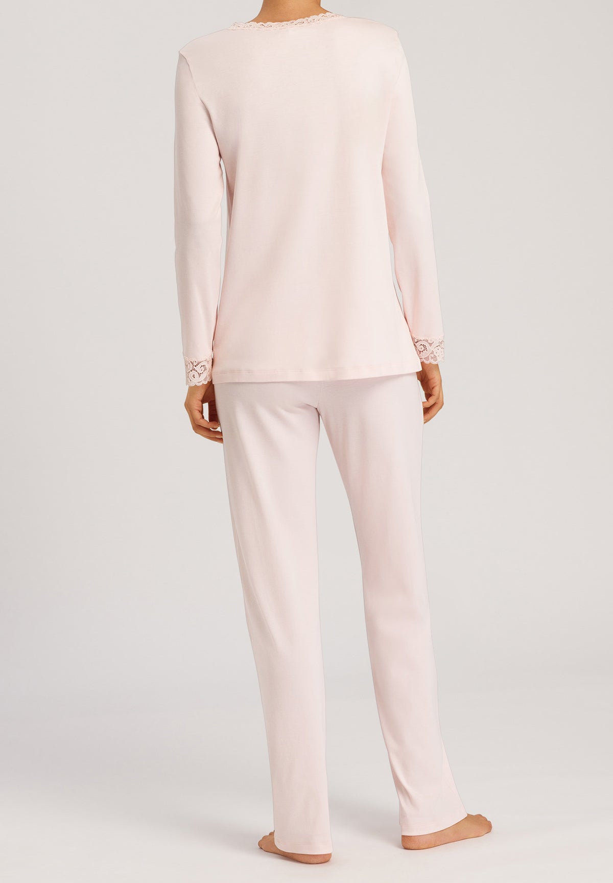 Moments Lace Trim Cotton Pajama Set | Crystal Pink 77041-1334