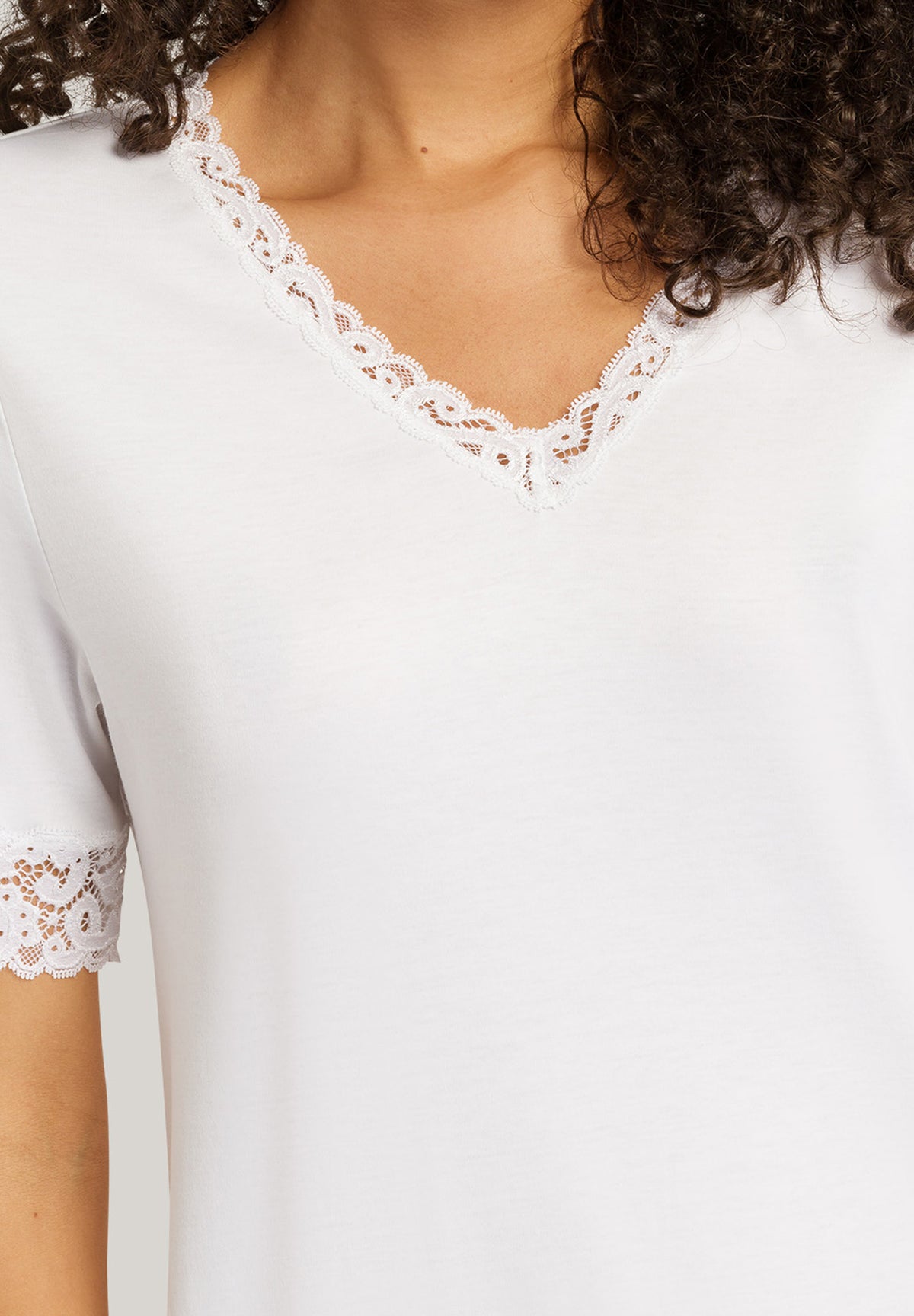 Moments Lace Trim Cotton Nightgown | White 77040-101