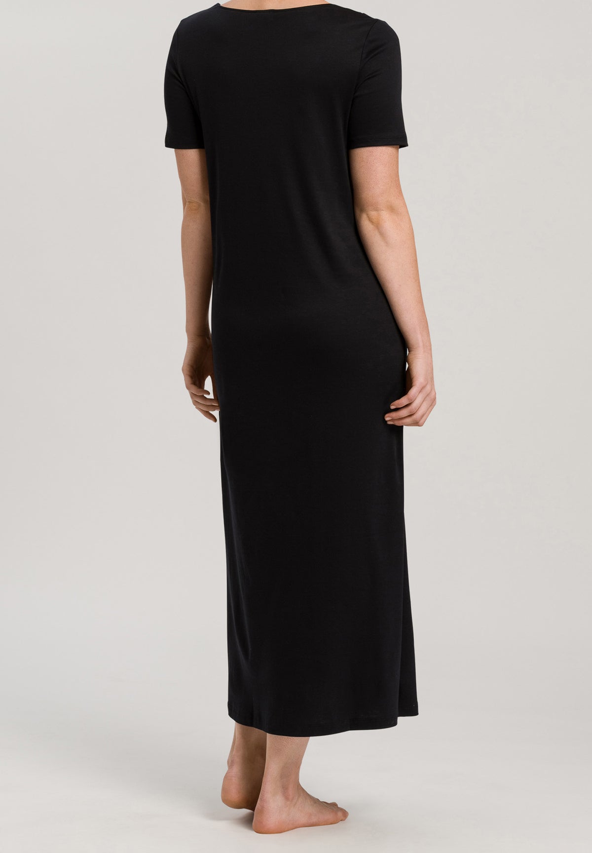 Moments Lace Trim Cotton Nightgown  | Black 77933-019