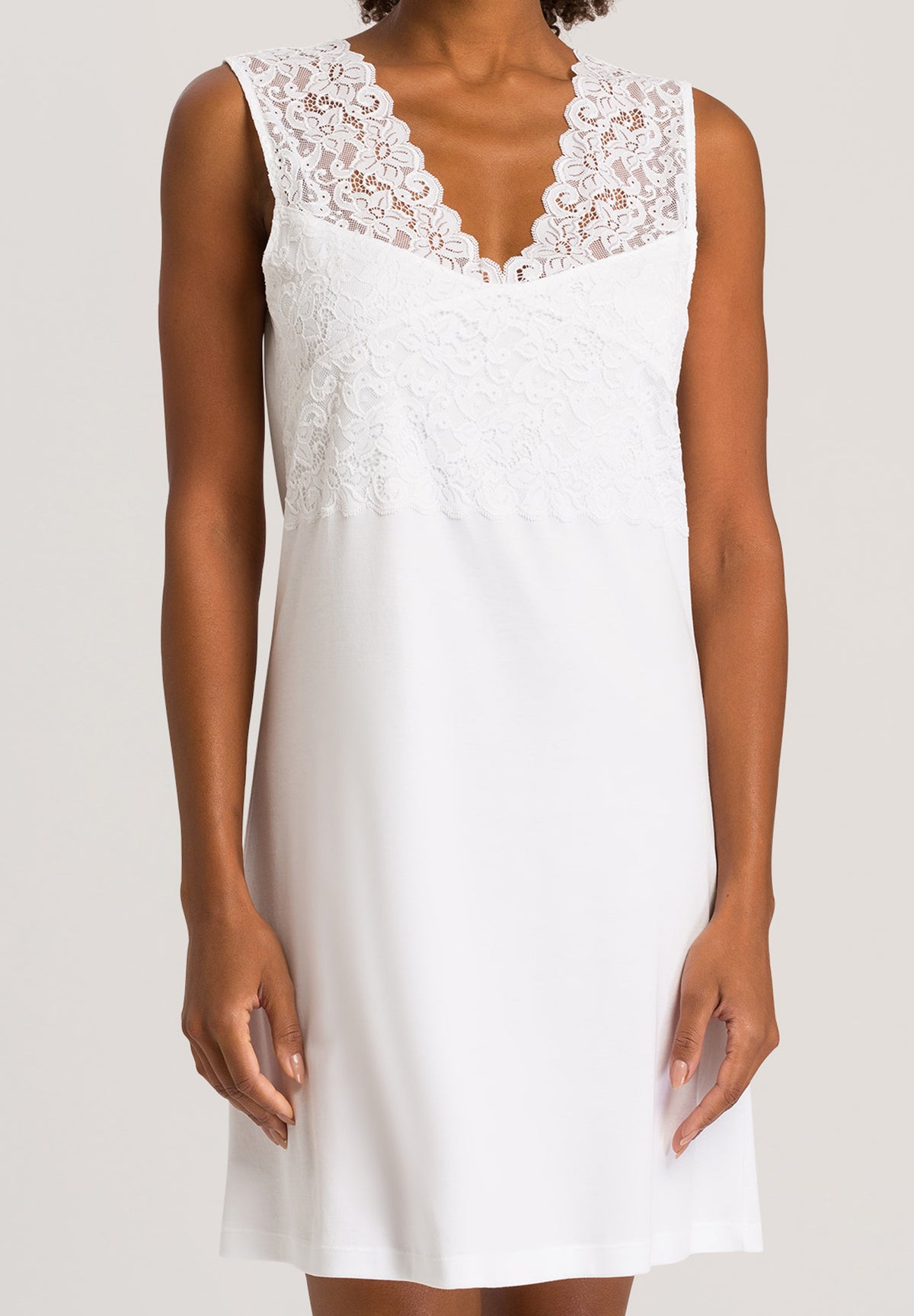 Moments V-Neck Cotton Tank Nightgown | White 77929-101