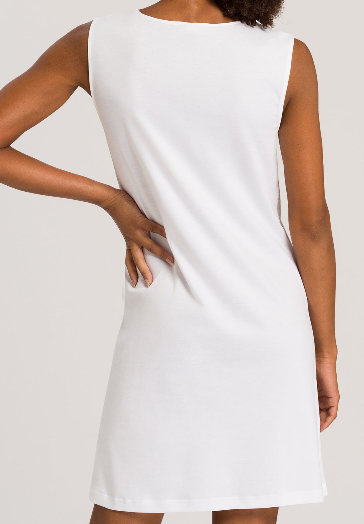Moments V-Neck Cotton Tank Nightgown | White 77929-101