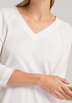 Pure Essence V-Neck Cotton Nightgown | Off White 77948-102