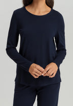 Sleep And Lounge Relaxed Round Neck Top | Deep Navy 74844-1610