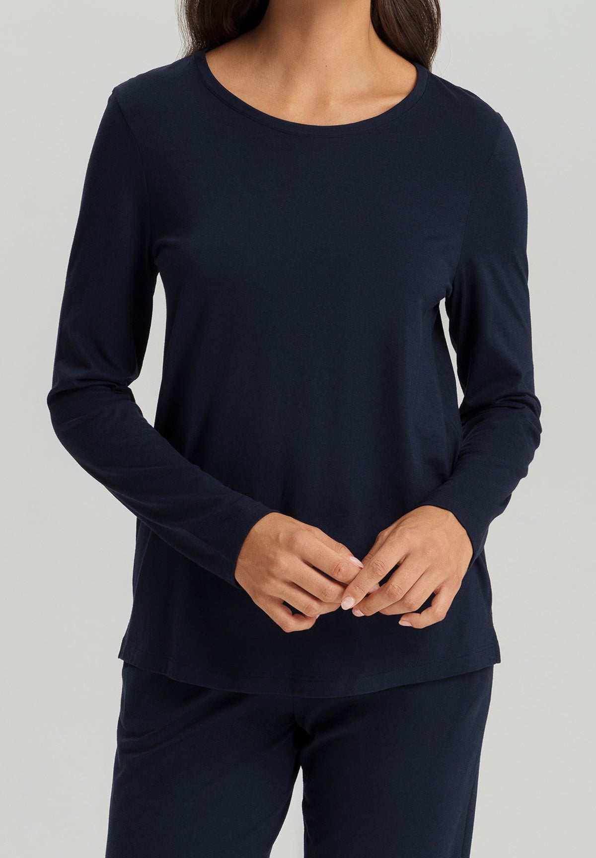 Sleep And Lounge Relaxed Round Neck Top | Deep Navy 74844-1610