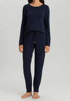 Sleep And Lounge Relaxed Round Neck Top | Deep Navy 74844-1610