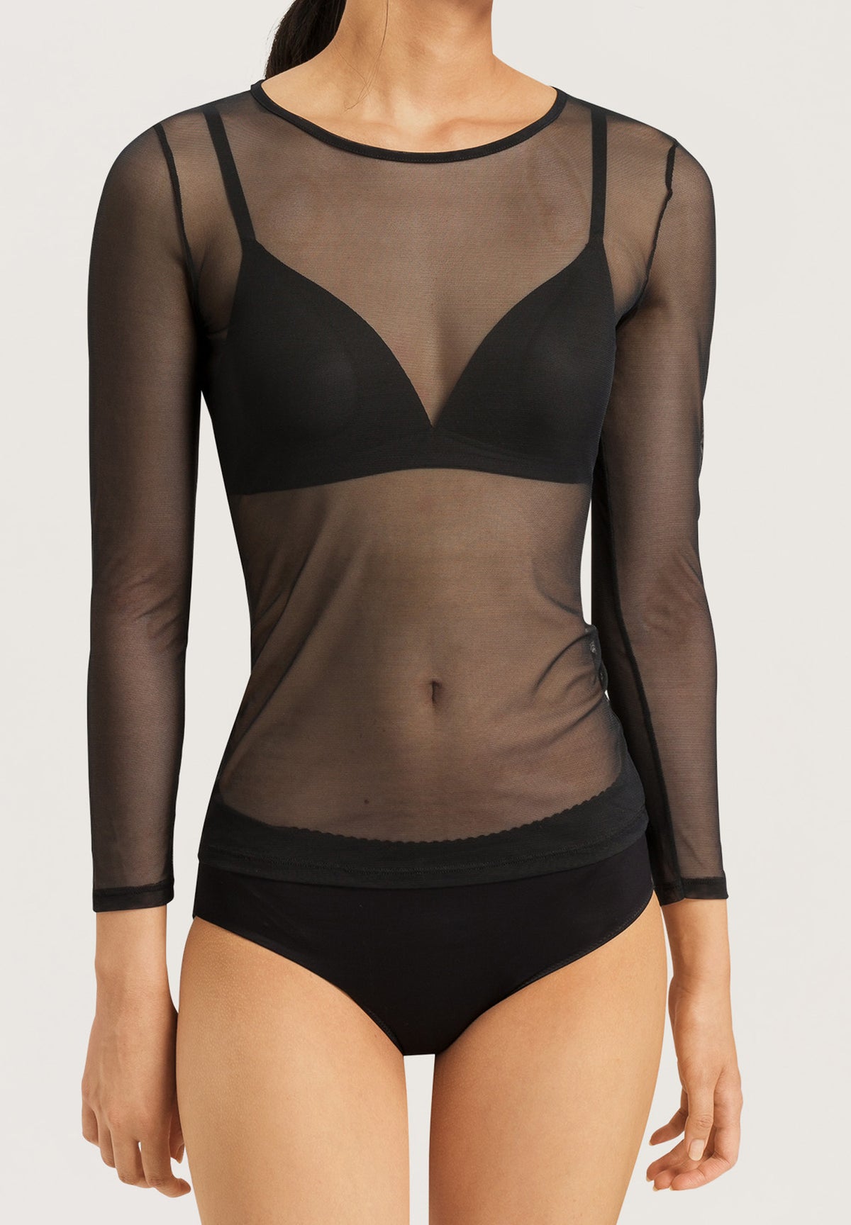 Smooth Illusion Semi-Transparent Tulle Top | Black 71298-019