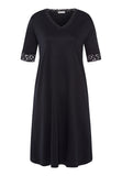 Moments Lace Trim Cotton Nightgown | Black 77040-019