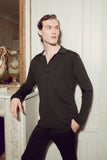 Christian Wool Blend Collared Pullover | Black 75920-018