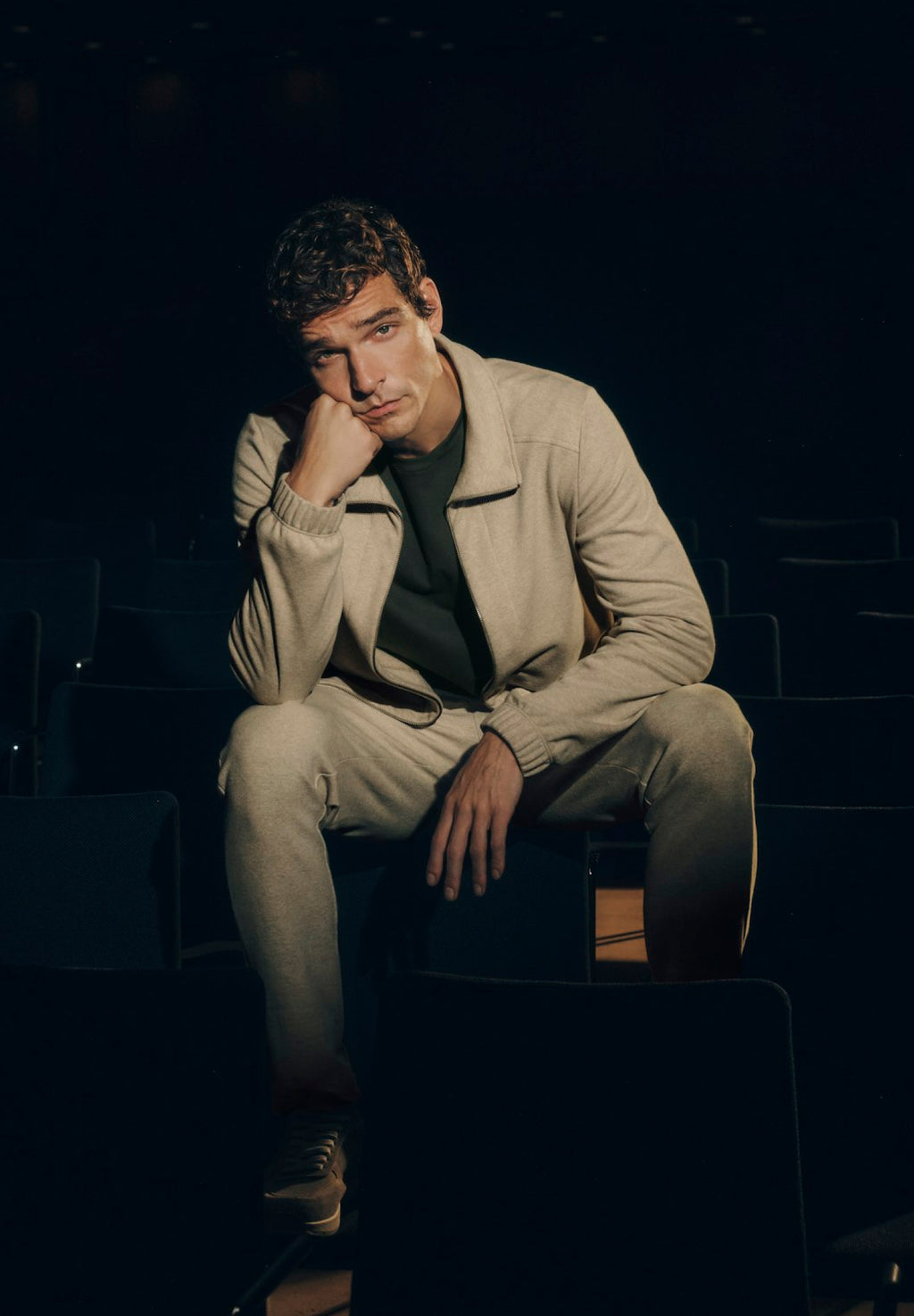 Cozy Living Organic Cotton Zip-Up Jacket | Camel Melange 75818-2895