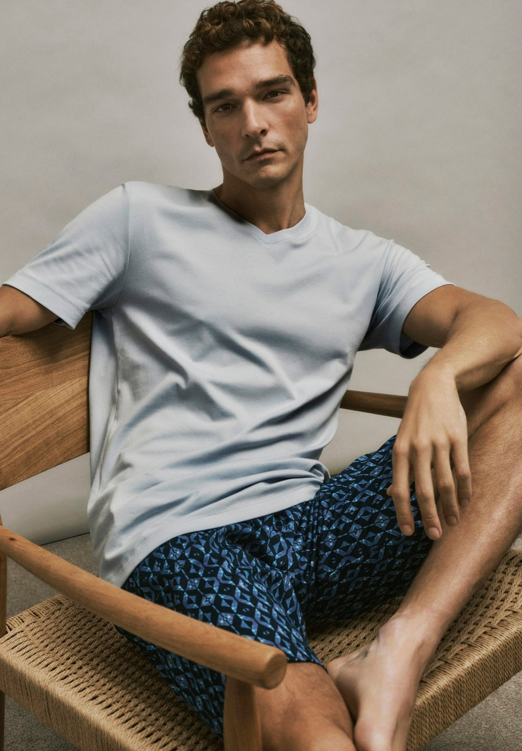 Night And Day Cotton Pajama Set | Blue Diamonds 75107-3023