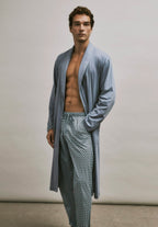 Night And Day Shawl Collar Cotton Robe 120cm | Cliff Grey 75755-2680
