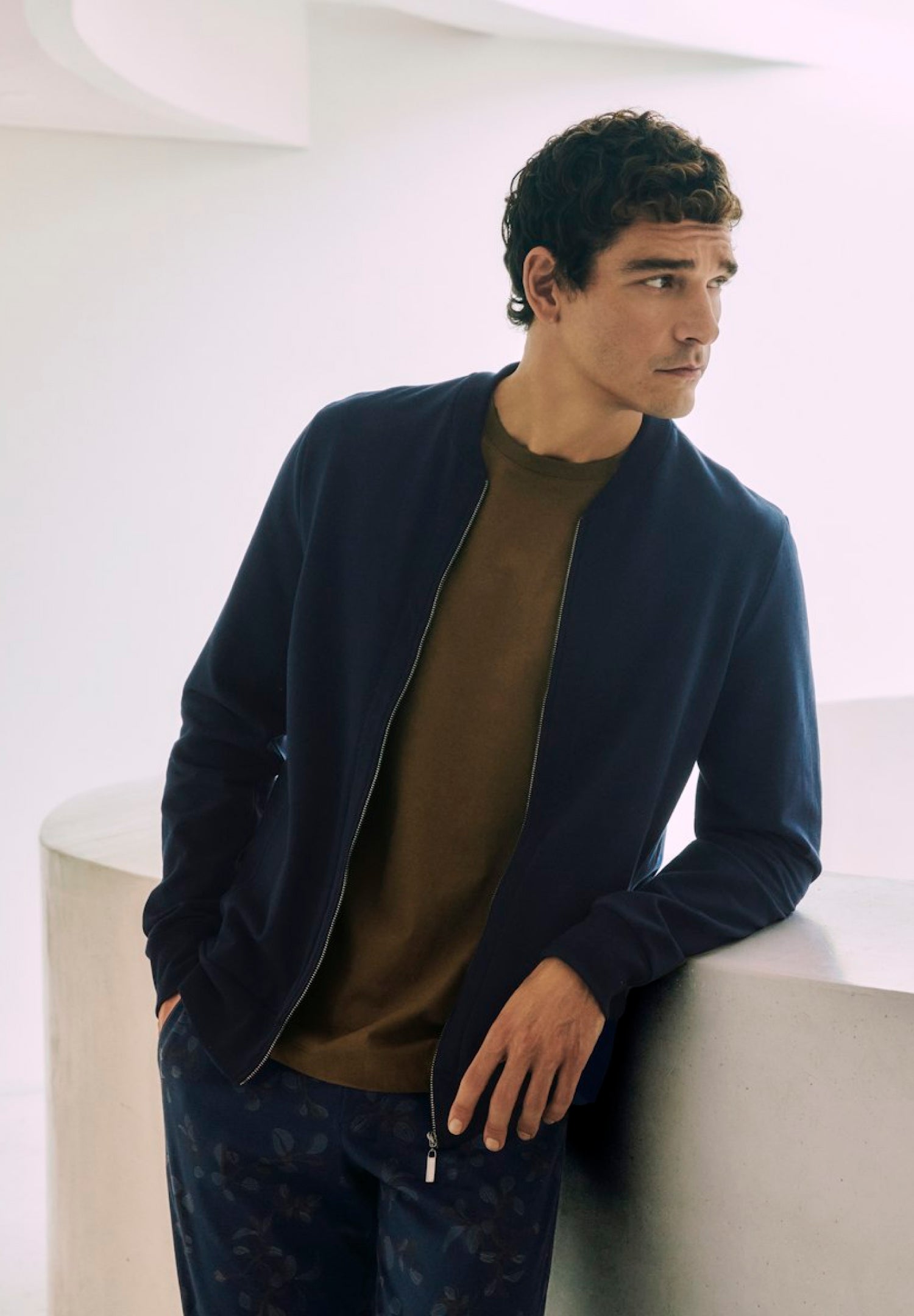Natural Living Organic Cotton Zip-Up Jacket | Deep Navy 75774-1610