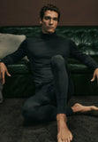 Woolen Silk M Thermal Turtleneck | Earthy Ink 73403-2147