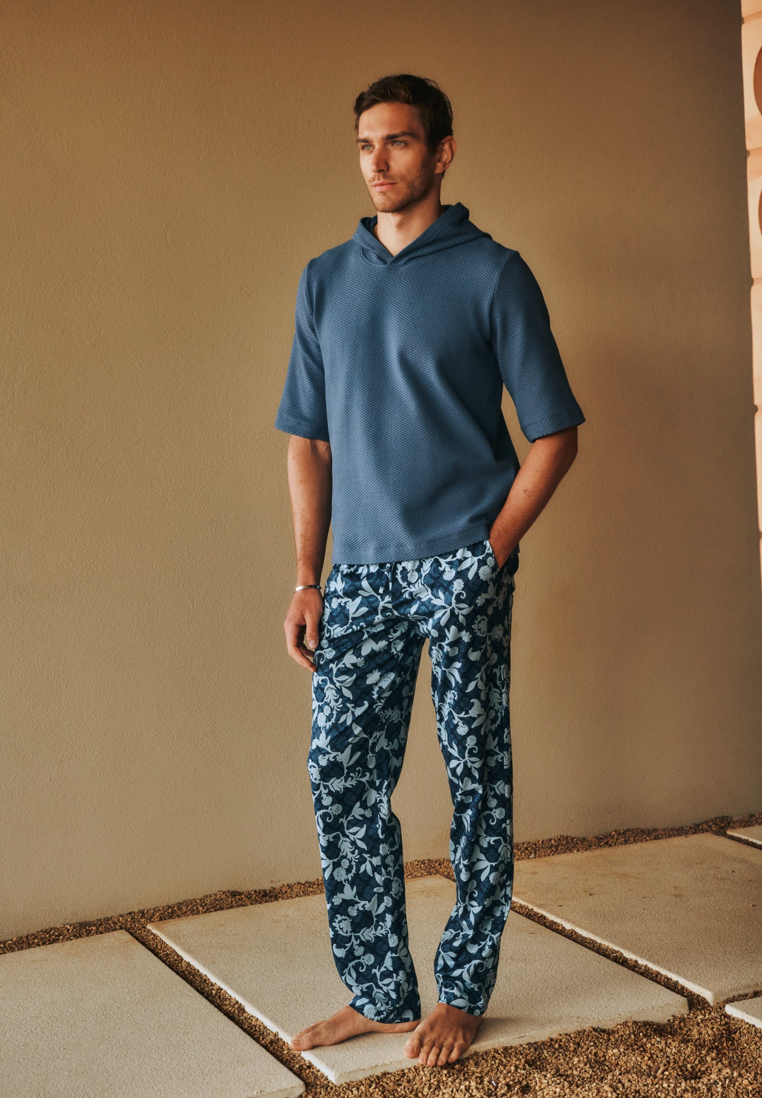 Night And Day Knit Lounge Pant | Night Blue Tiles 75216-3013